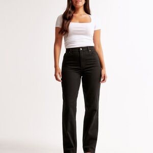 Abercrombie & Fitch Black Straight Leg Jeans High-Rise